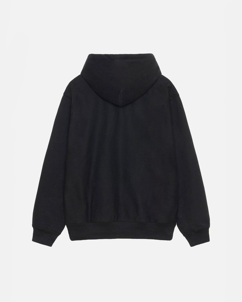 Black Stüssy Basic Applique Hoodie | UAE ZPT351246