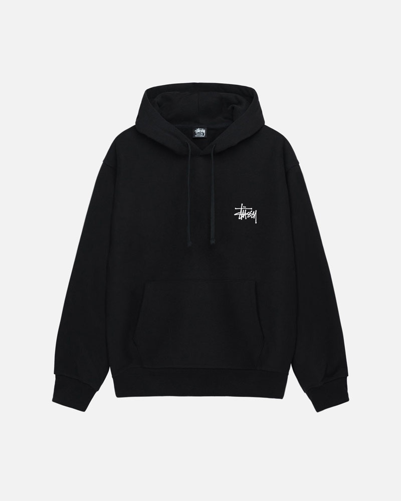 Black Stüssy Basic Hoodie | UAE SQP381067