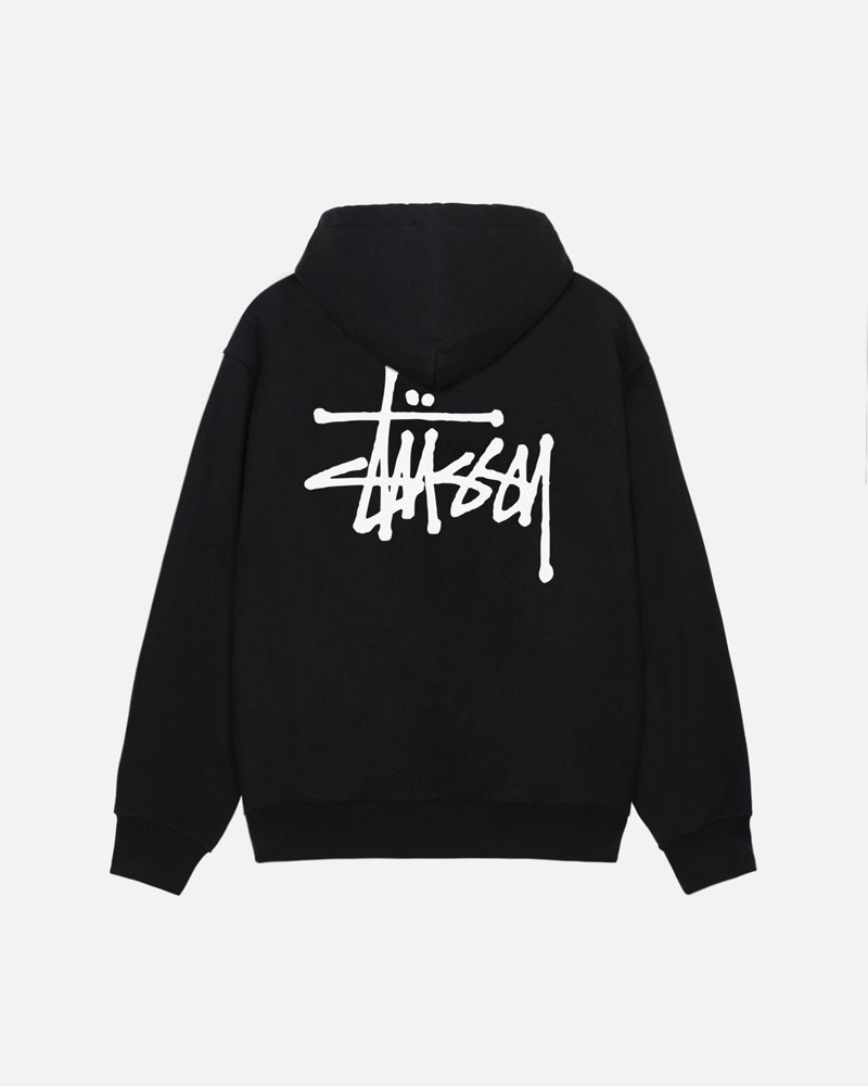 Black Stüssy Basic Hoodie | UAE SQP381067