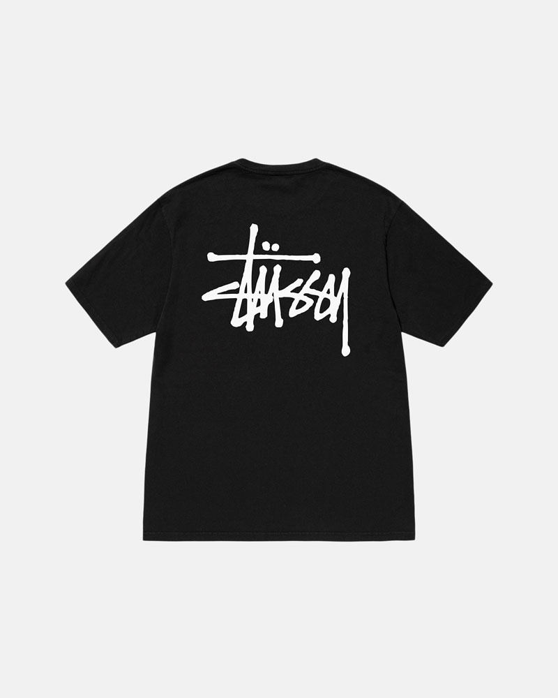 Black Stüssy Basic Pigment Dyed T-Shirt | UAE GKM892706