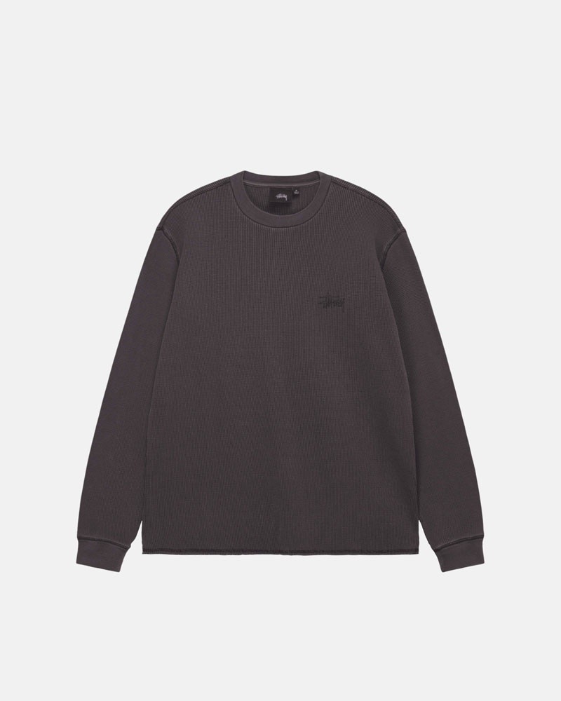 Black Stüssy Basic Stock LS Thermal Sweater | UAE GXT514890