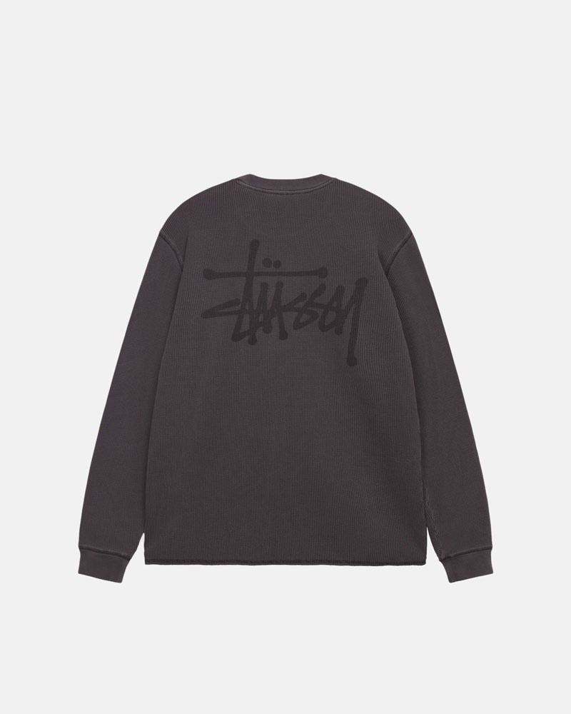 Black Stüssy Basic Stock LS Thermal Sweater | UAE GXT514890