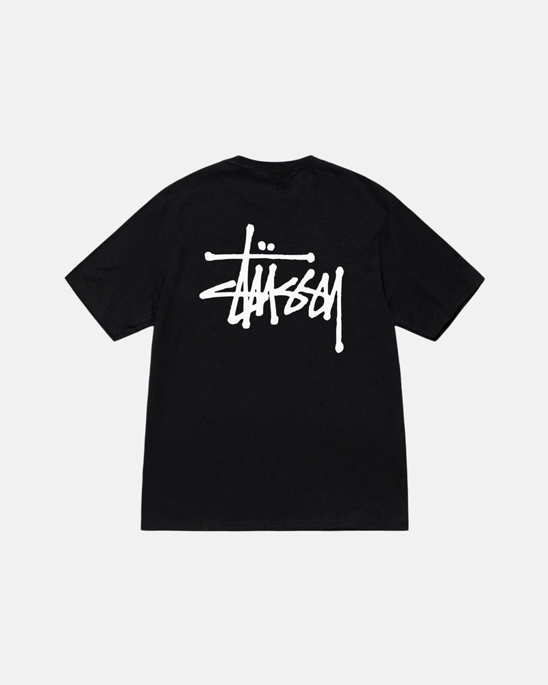 Black Stüssy Basic T-Shirt | UAE NKV290413