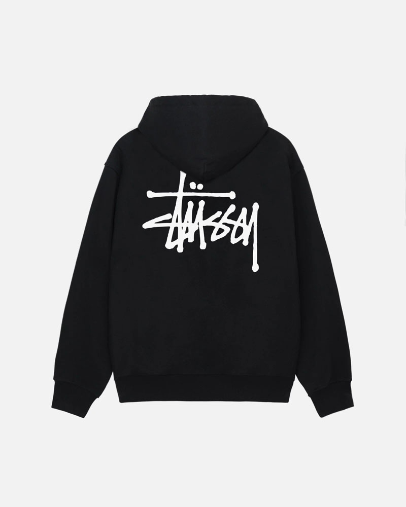 Black Stüssy Basic Zip Hoodie | UAE JAF794608