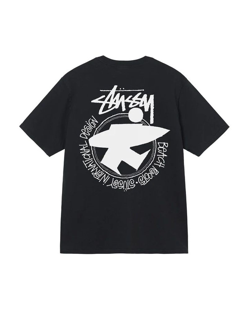 Black Stüssy Beach Roots Pigment Dyed T-Shirt | UAE IBN872540