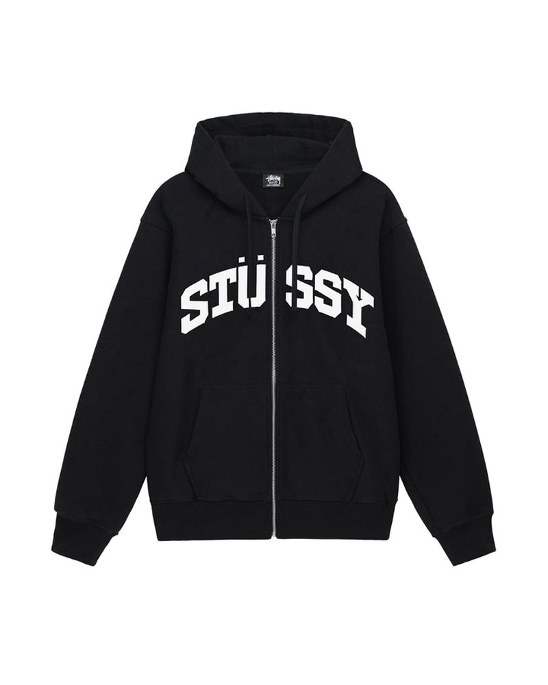 Black Stüssy Block Sport Zip Hoodie | UAE EWT730615