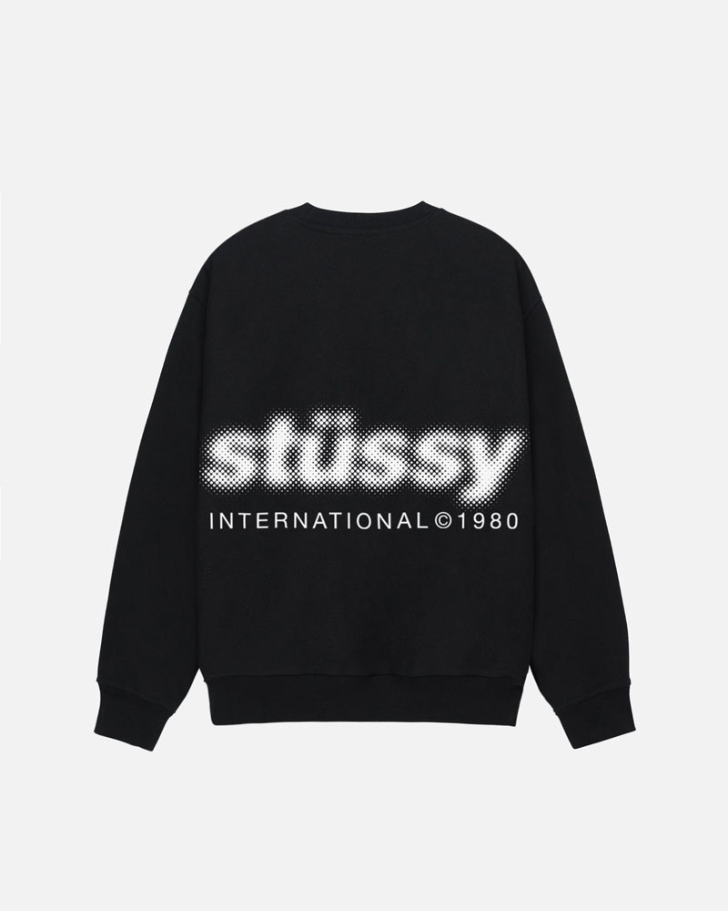 Black Stüssy Blur Crew Sweatshirt | UAE JXR019732