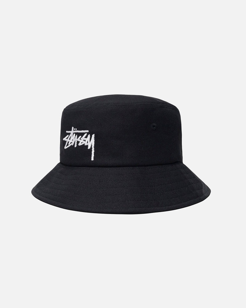 Black Stüssy Bucket Big Stock Hat | UAE PGF258103