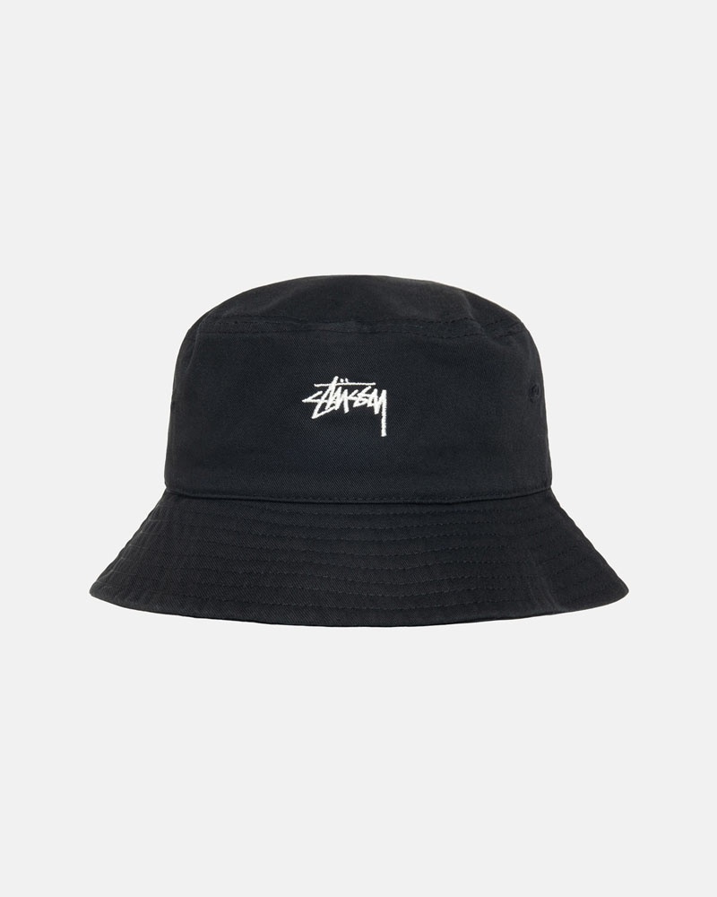 Black Stüssy Bucket Stock Hat | UAE UQT693154