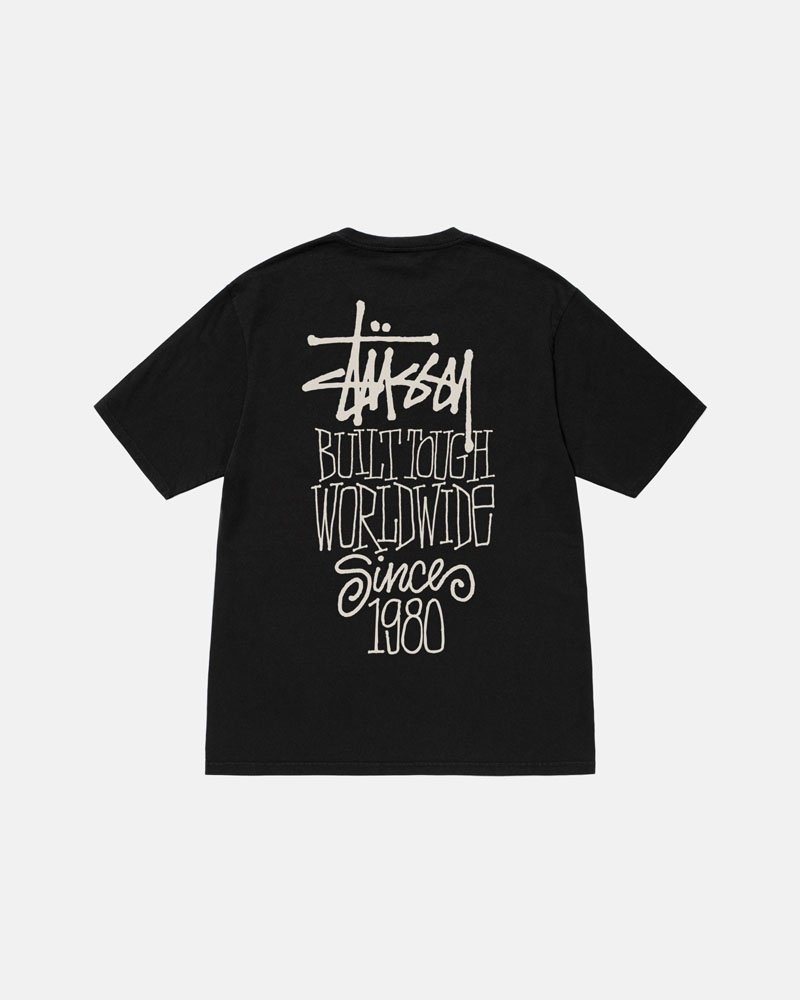 Black Stüssy Built Tough Pigment Dyed T-Shirt | UAE AUL872053