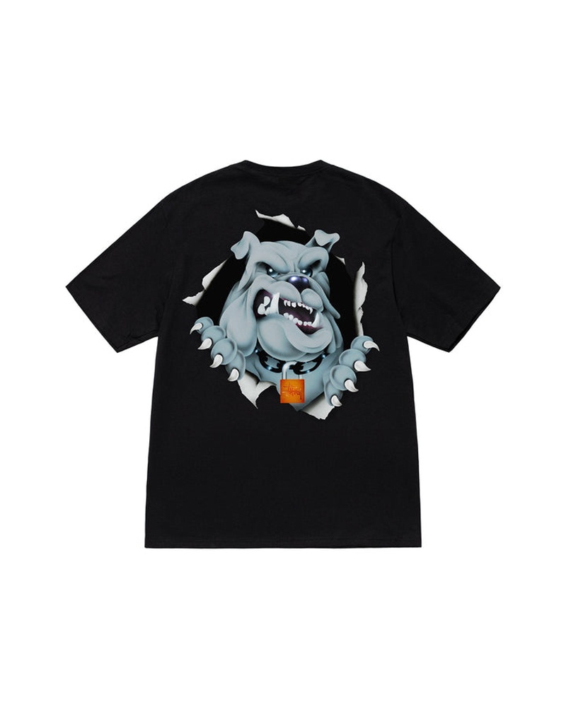 Black Stüssy Bulldog Ripper T-Shirt | UAE SER754208