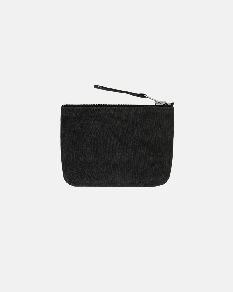 Black Stüssy Canvas Coin Pouch Wallet | UAE TKR394805