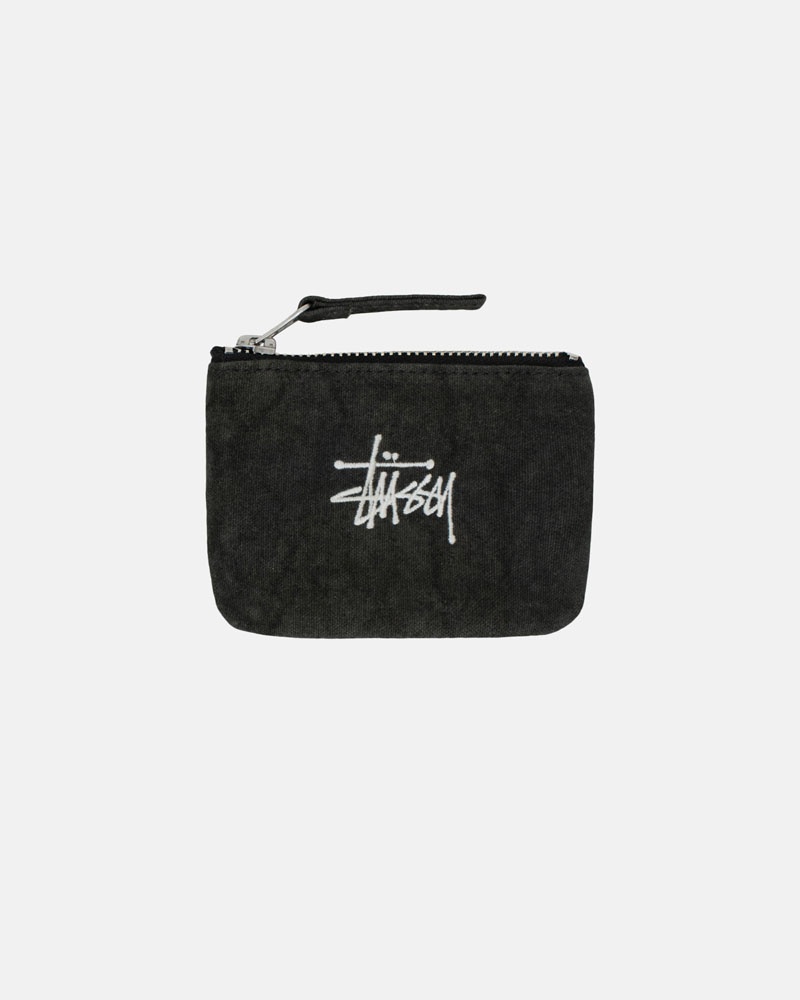 Black Stüssy Canvas Coin Pouch Wallet | UAE TKR394805