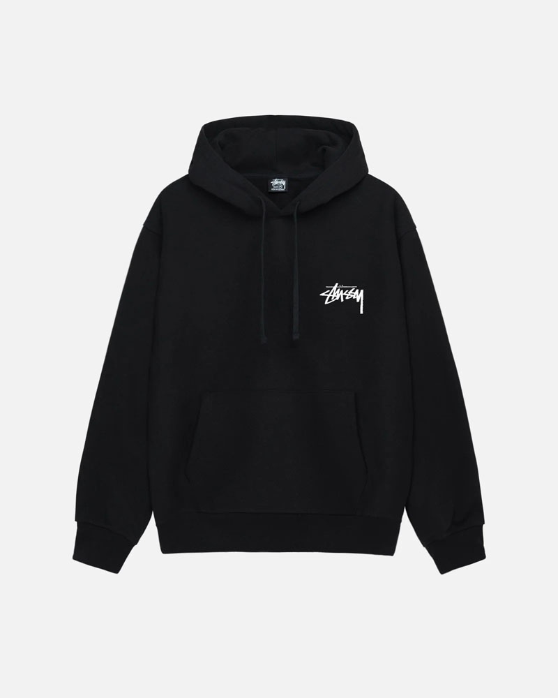 Black Stüssy Classic Dot Hoodie | UAE IDN028916