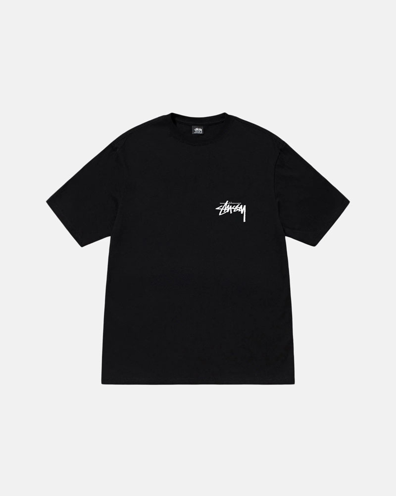 Black Stüssy Classic Dot T-Shirt | UAE FEJ341798