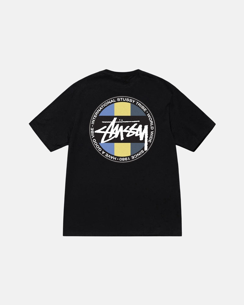 Black Stüssy Classic Dot T-Shirt | UAE FEJ341798