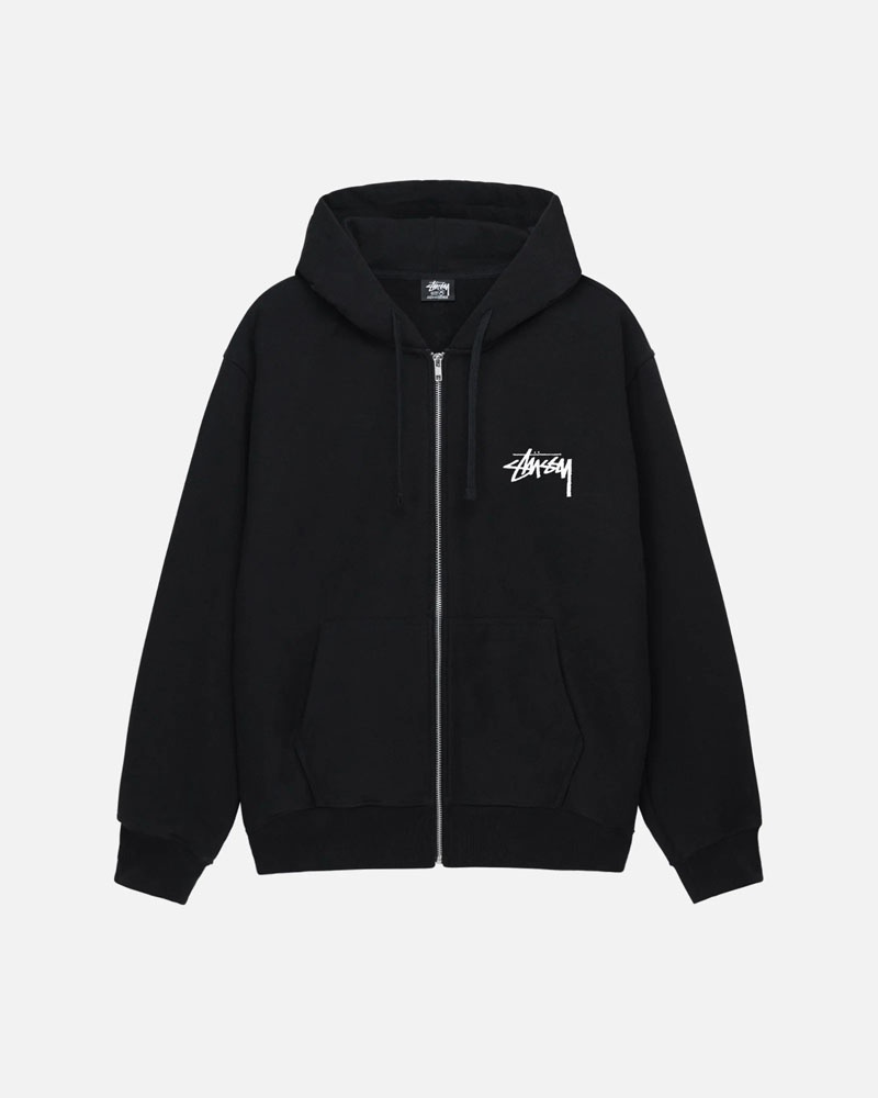 Black Stüssy Classic Dot Zip Hoodie | UAE ARV702845