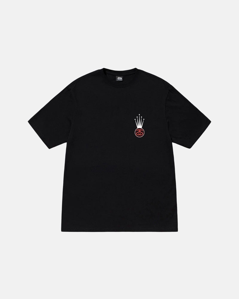 Black Stüssy Crown Link T-Shirt | UAE VSX061523