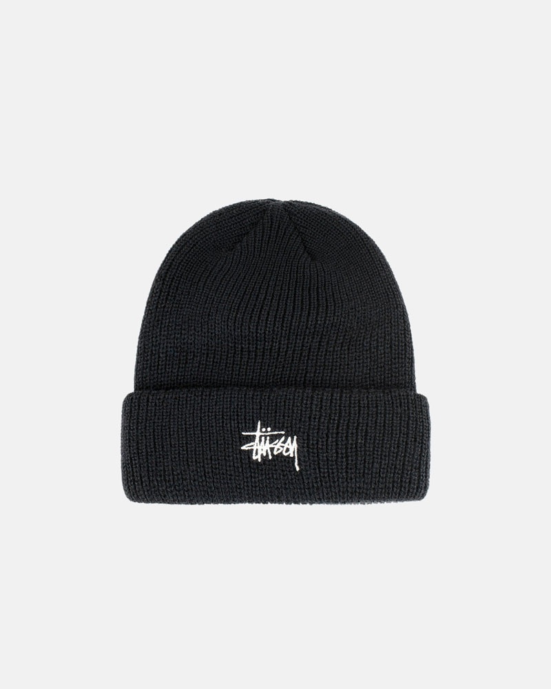 Black Stüssy Cuff Basic Beanie | UAE RDP735480