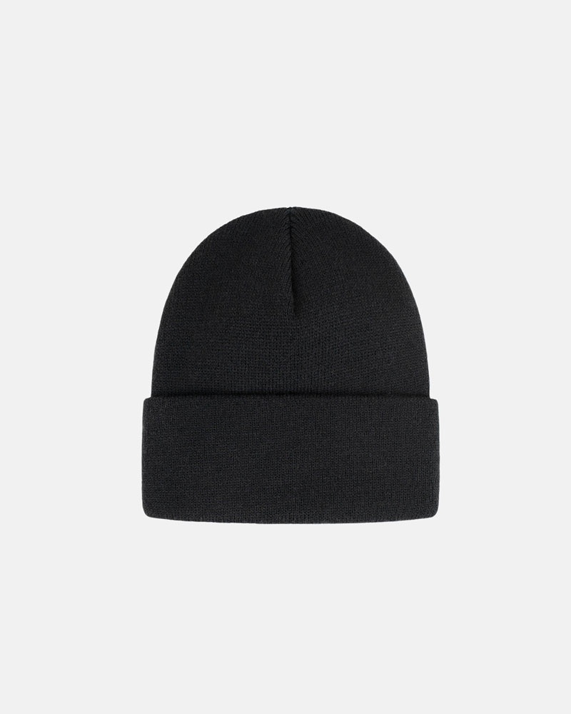 Black Stüssy Cuff Stock Beanie | UAE TPX458762