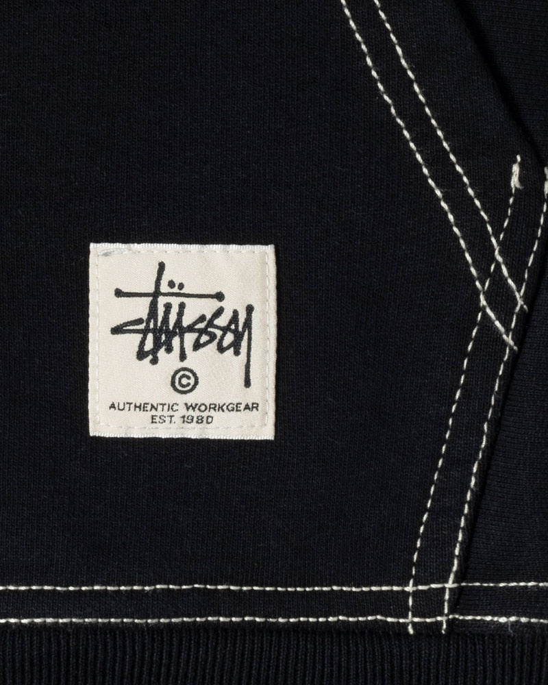 Black Stüssy Double Face Label Zip Hoodie | UAE MHA694157