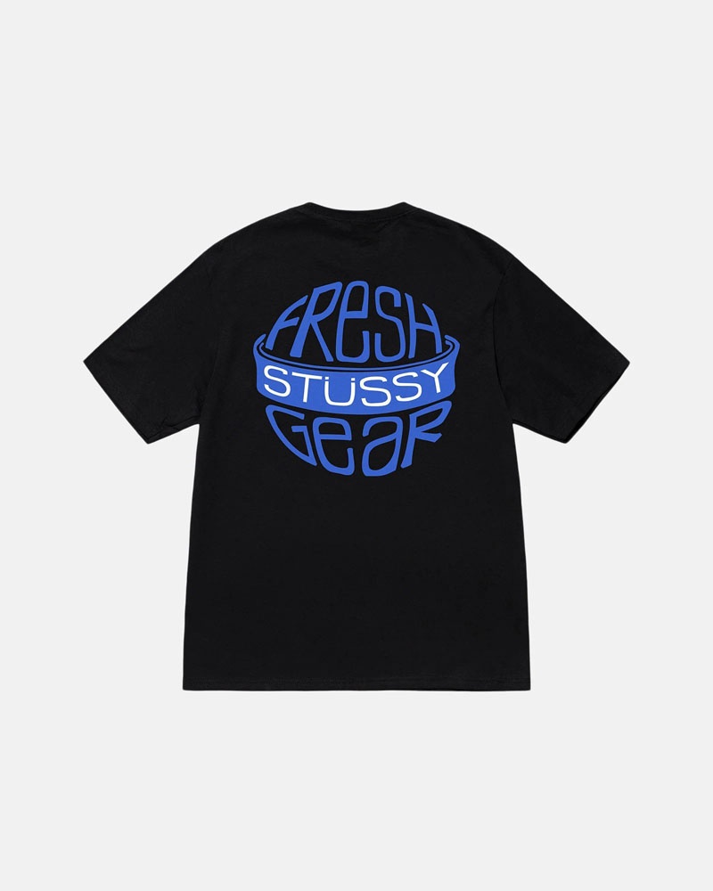 Black Stüssy Fresh Gear T-Shirt | UAE GUI204956