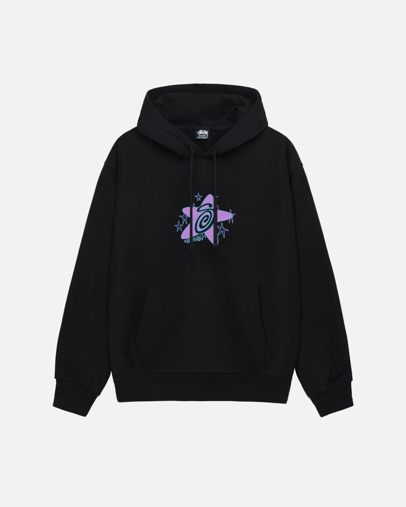 Black Stüssy Galaxy Hoodie | UAE RYJ194602