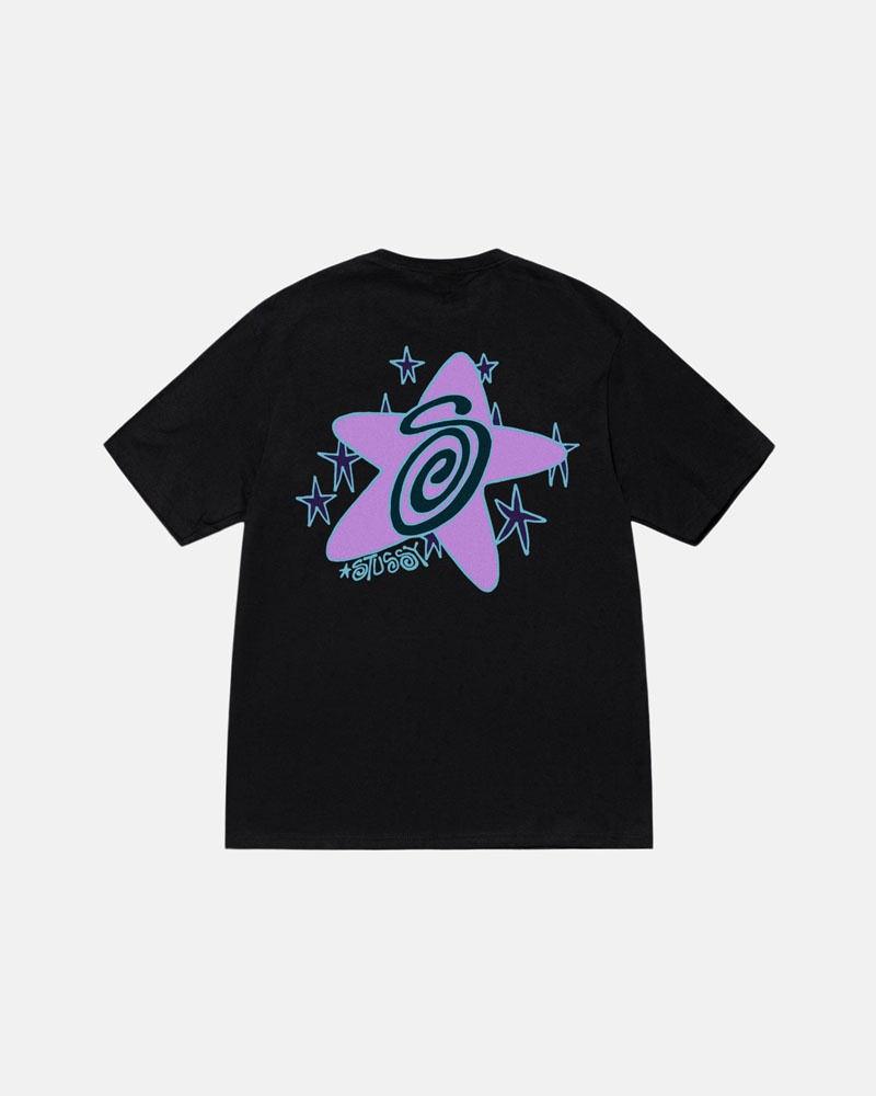 Black Stüssy Galaxy T-Shirt | UAE LKU631084