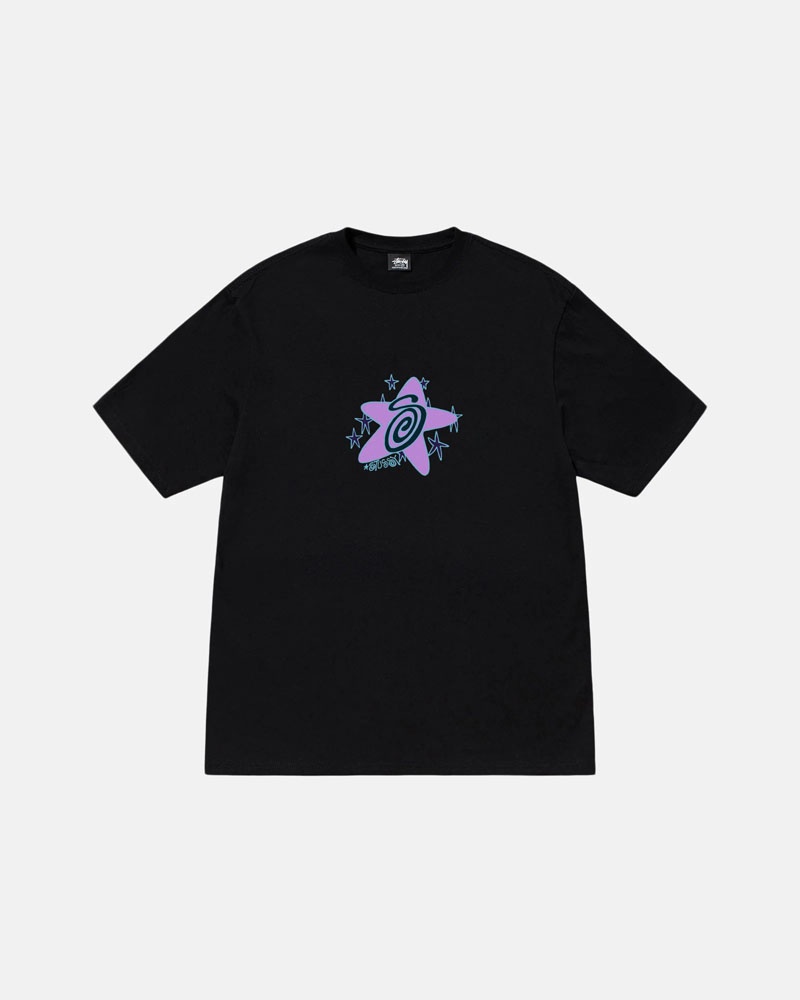 Black Stüssy Galaxy T-Shirt | UAE VSU647520