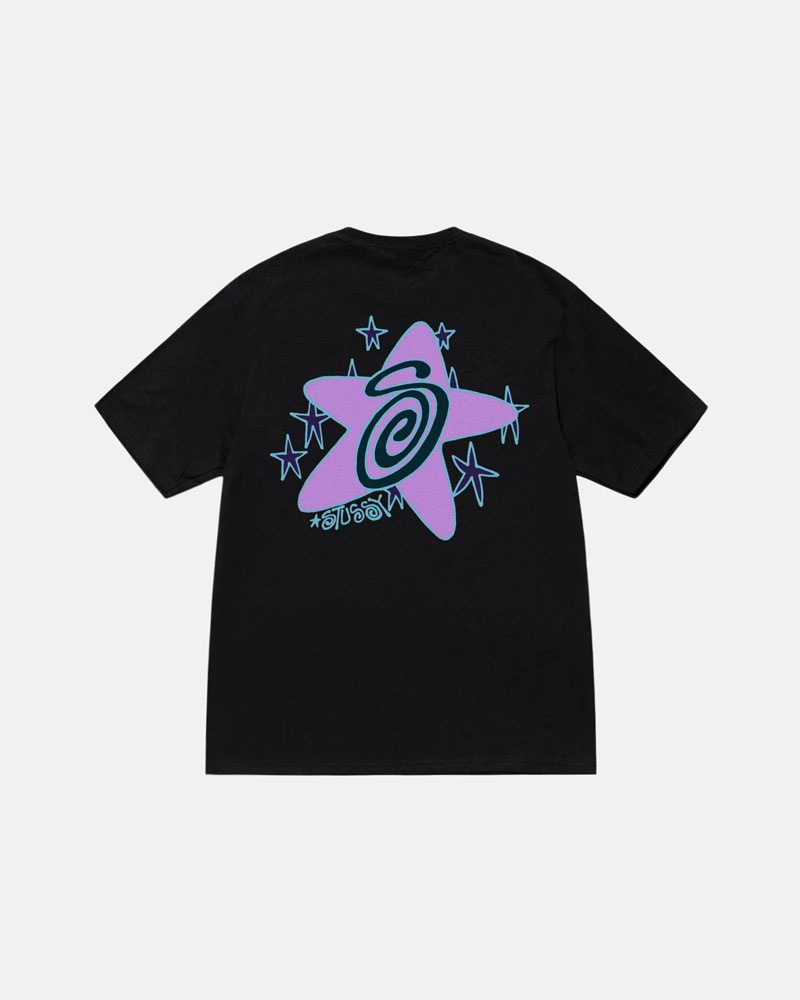 Black Stüssy Galaxy T-Shirt | UAE VSU647520