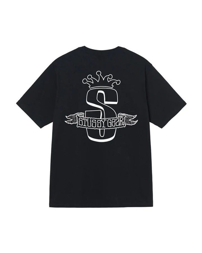 Black Stüssy Gear Banner T-Shirt | UAE SOF604781