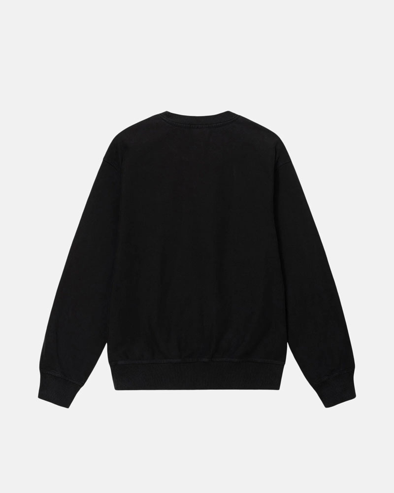 Black Stüssy Glamour Pigment Dyed Crew Sweatshirt | UAE VUA908347