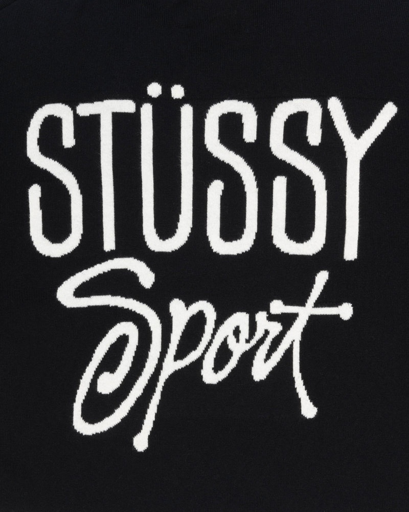 Black Stüssy Hockey Sweater | UAE QOS178926