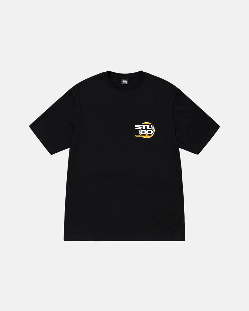 Black Stüssy Hot 80 T-Shirt | UAE OKE819467