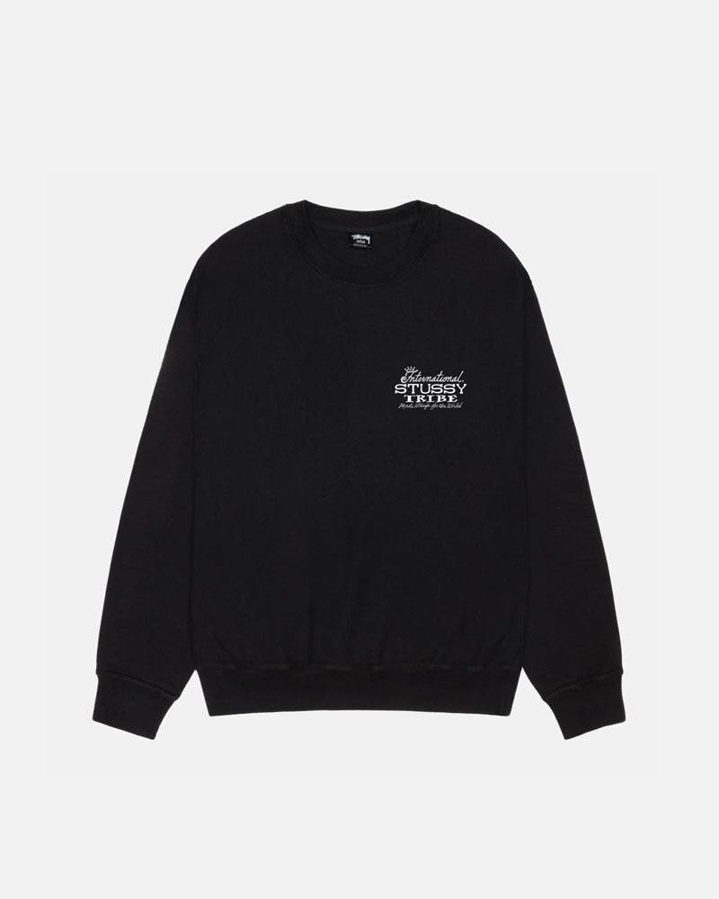 Black Stüssy IST Crew Pigment Dyed Sweatshirt | UAE NKC901853