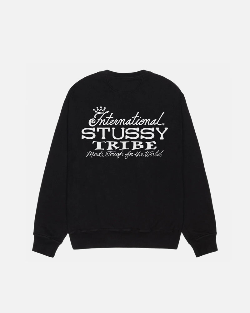 Black Stüssy IST Crew Pigment Dyed Sweatshirt | UAE NKC901853