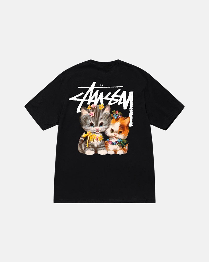 Black Stüssy Kittens T-Shirt | UAE GSZ940251