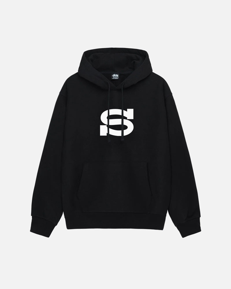 Black Stüssy Letterman Hoodie | UAE UBF728406