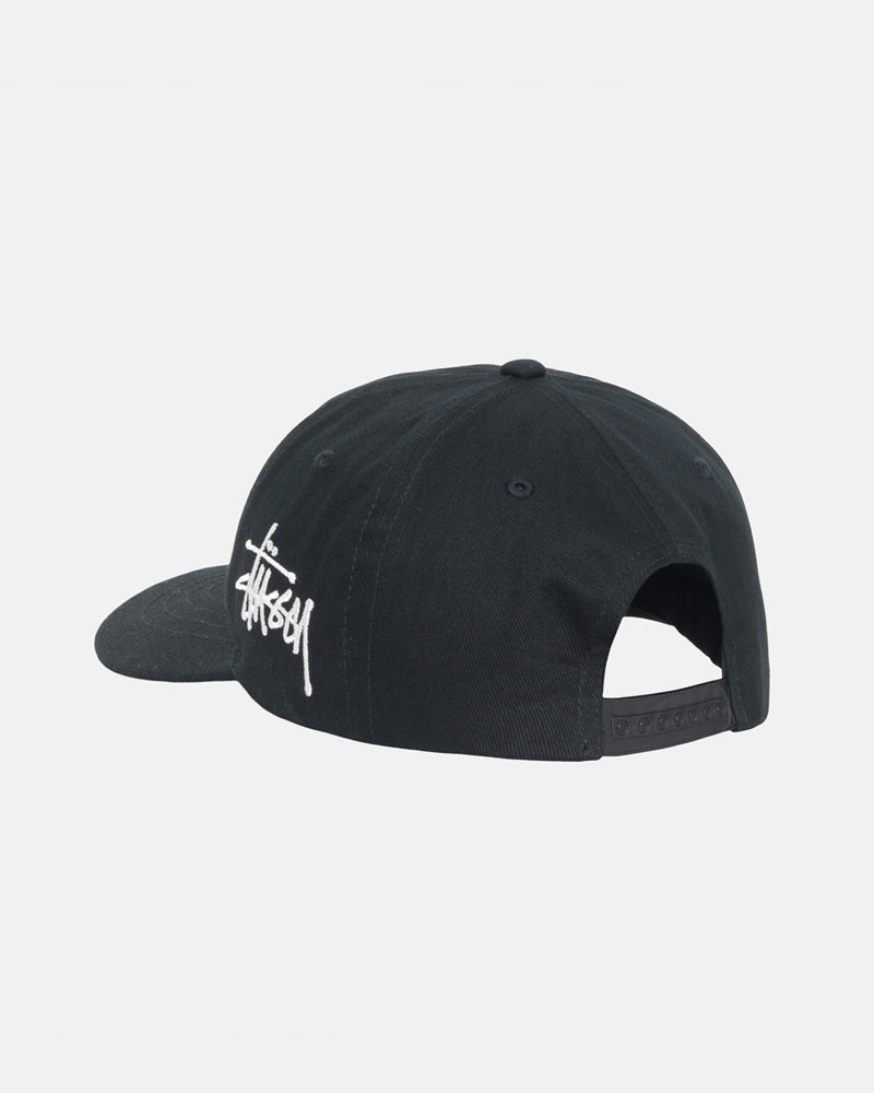 Black Stüssy Low Pro Chenille S Snapback Cap | UAE OYB081275