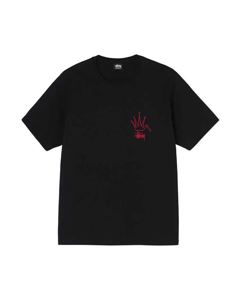 Black Stüssy Mens Broken Crown T-Shirt | UAE MPI397408