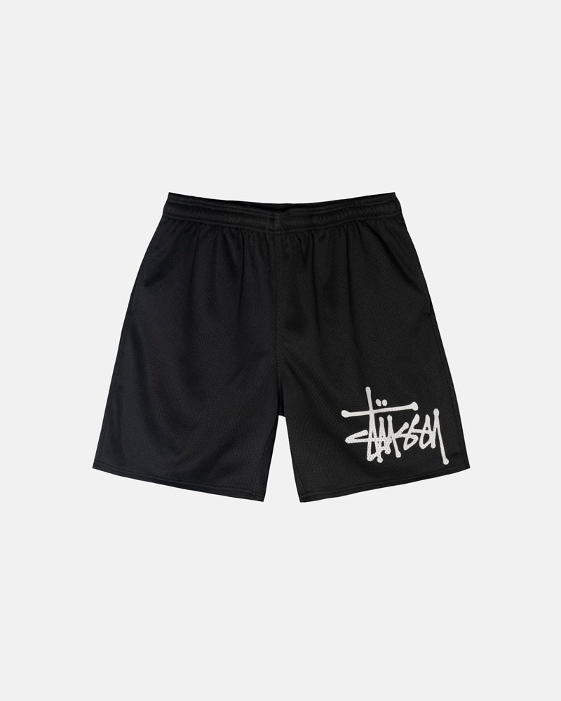 Black Stüssy Mesh Short Big Basic Shorts | UAE LEC519380