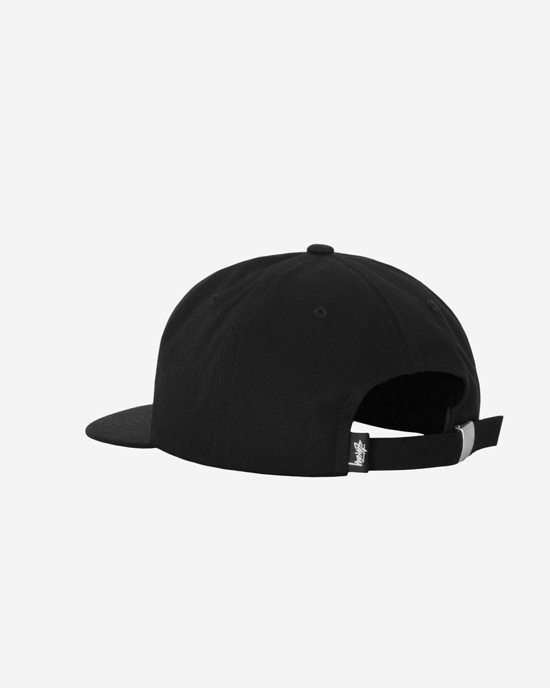 Black Stüssy Mid-Depth Basic Strapback Cap | UAE SMY295341