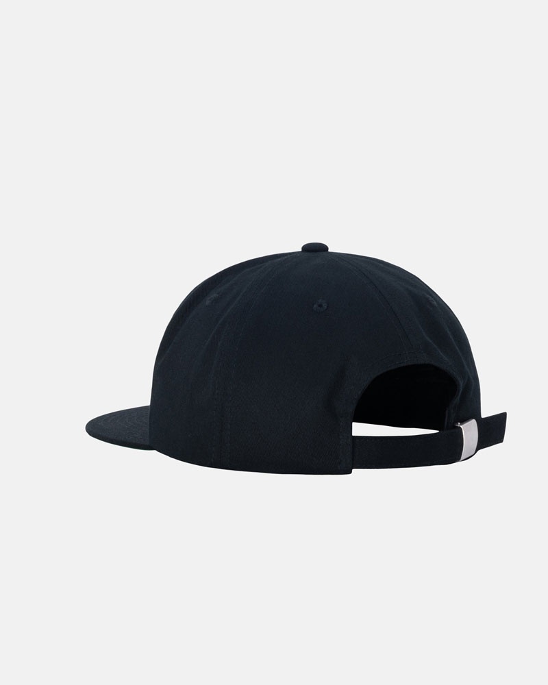 Black Stüssy Mid-Depth Stu Arch Strapback Cap | UAE ZMG765918