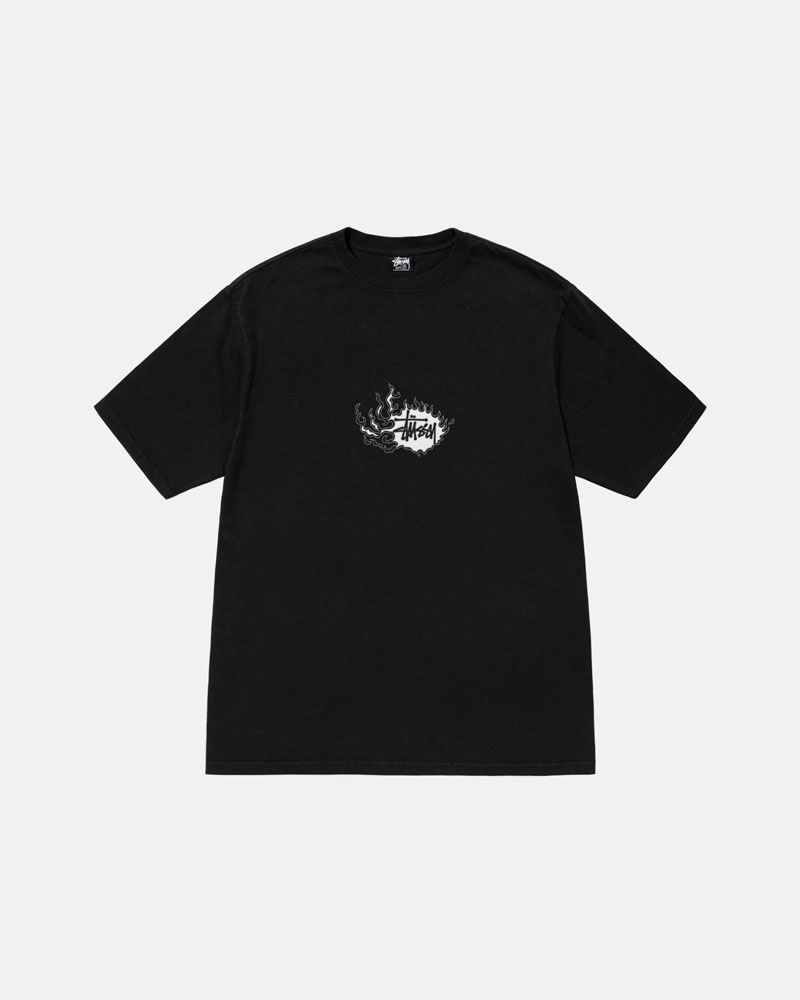 Black Stüssy Mosaic Dragon Pigment Dyed T-Shirt | UAE EHP401637