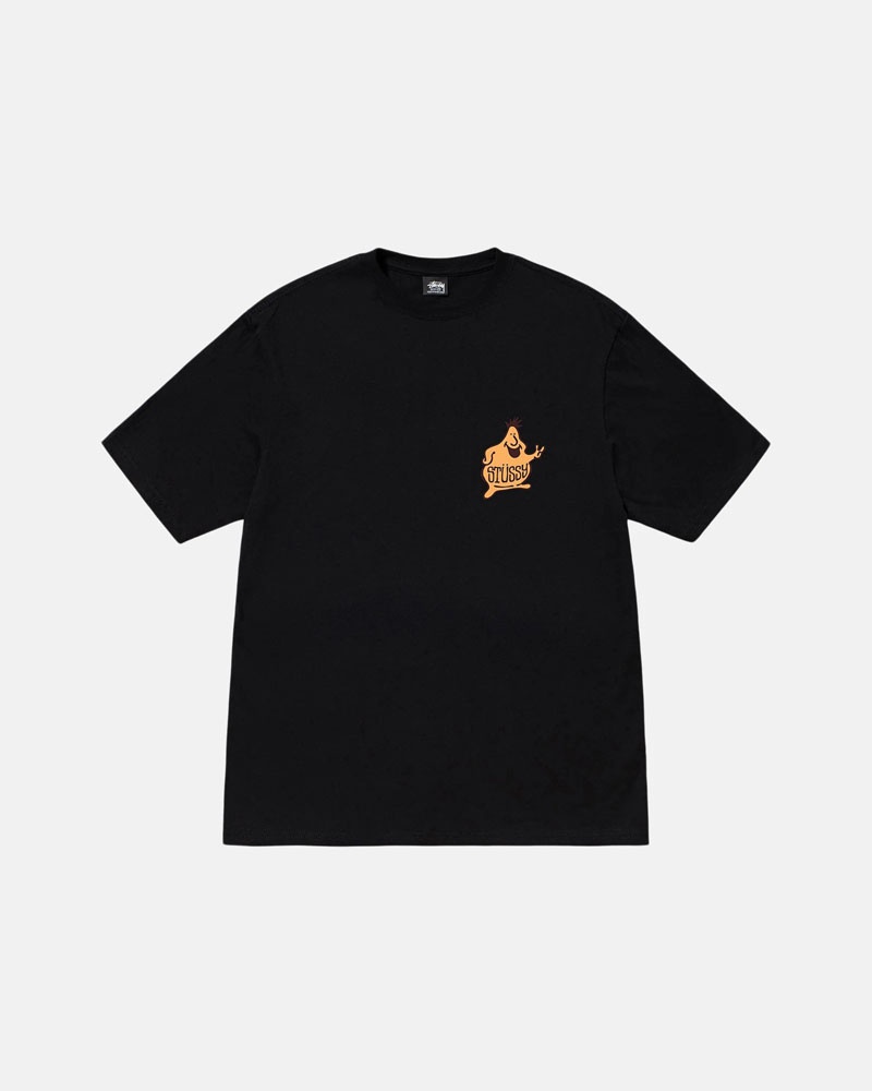 Black Stüssy Mr. Blob Spiral T-Shirt | UAE HFO392710