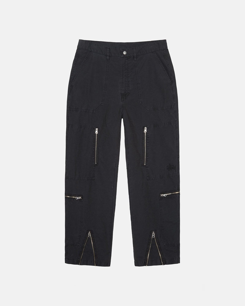 Black Stüssy Nyco Flight Pants | UAE KXW415782