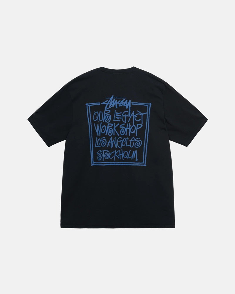 Black Stüssy Our Legacy Frame Pigment Dyed T-Shirt | UAE LMD682495