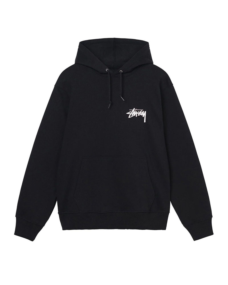 Black Stüssy Overdyed Smooth Stock Logo Hoodie | UAE GNK295437