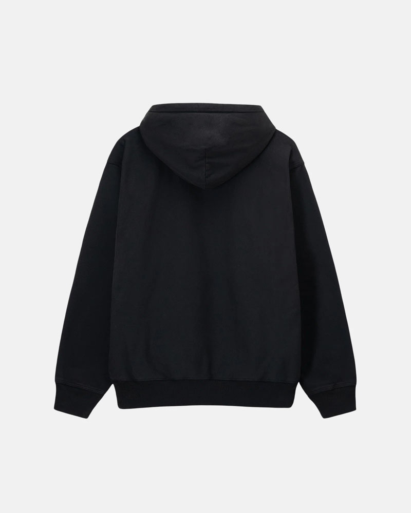 Black Stüssy Overdyed Stock Logo Hoodie | UAE OQW457362