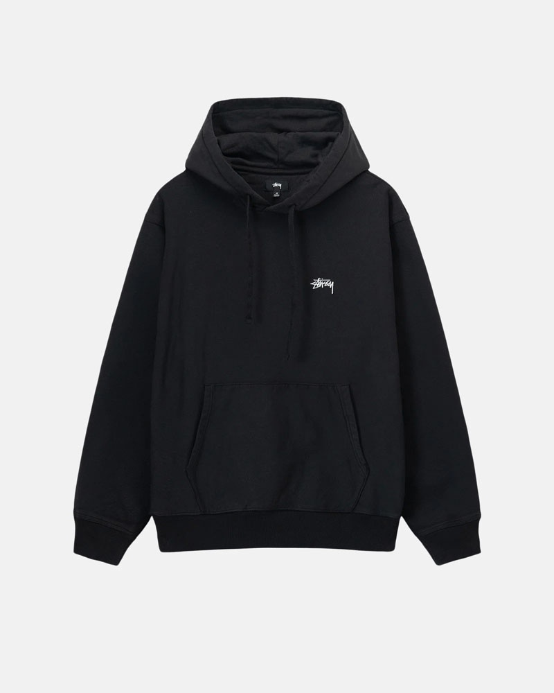 Black Stüssy Overdyed Stock Logo Hoodie | UAE OQW457362